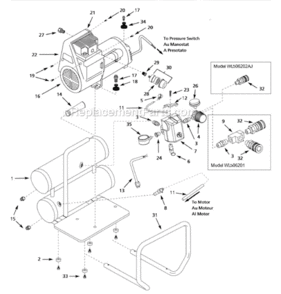 Page A Diagram and Parts List for WL506201  Campbell Hausfeld Compressor